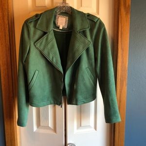 Green jacket/blazer zipper and 2 pockets size XS